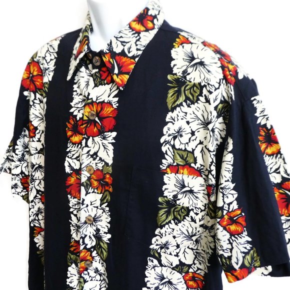 Duke Kahanamoku 80s Hawaiian Surfer Aloha Shirt Coconut Buttons 25inch Chest M - Picture 3 of 10